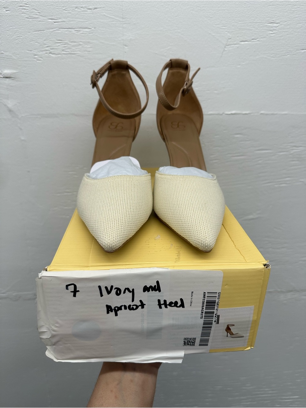 Cosy Island Ivory Pointed Toe Ankle Strap Heels - Women
